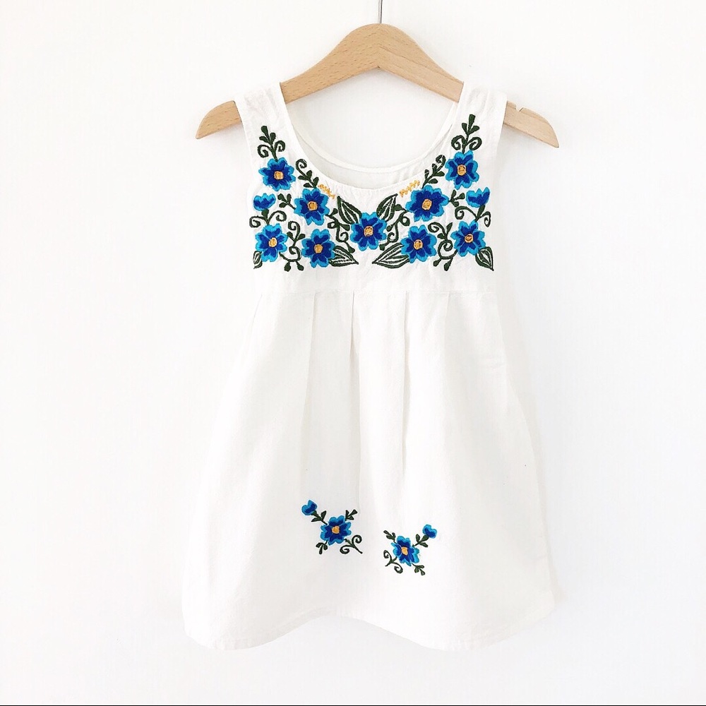 100% Cotton Handmade Mexican Embroidered Dress 2T - Picture 2 of 5